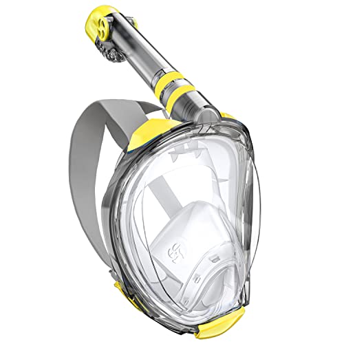 Ouspt Full Face Snorkel Mask, Snorkeling Mask With Detachable Camera Mount,Panoramic 180° View Upgraded Dive Mask With Safety Breathing System,Dry Top Set Anti-Fog Anti-Leak For Adults And Kids #TOP14