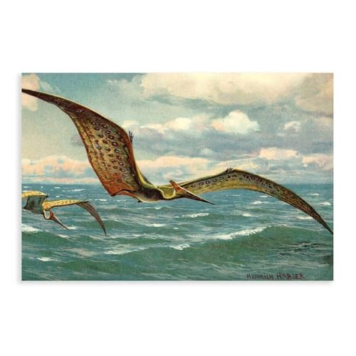 Poster Pteranodon Heinrich Harder 1916 toile déco 30x45cm