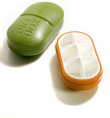 NHSK ENTERPRISE 6 Part Pill box Portable 6 Part Slots Compartment Pill Box Medicine Tablet Holder Organizer Dispenser Case Pil Cases for Indoor Outdoor traveling camping picnic Pil Cases Splitters(1 pcs) 3