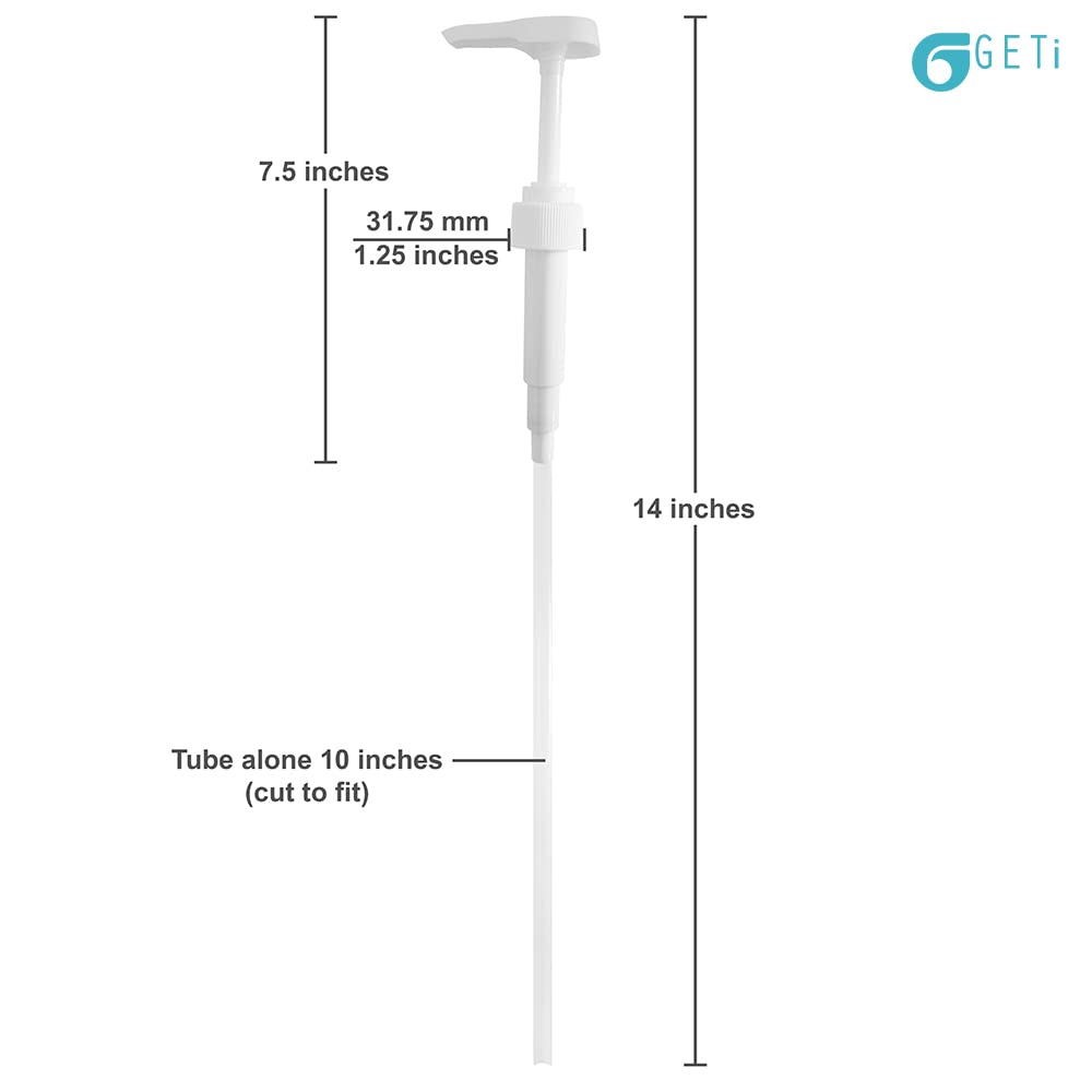 SalonTop – White Liter Syrup Pumps – Great for Coffee Syrups Like Torani, Davinci, Skinny 750 ml – 10 cc Output- 6 Pack