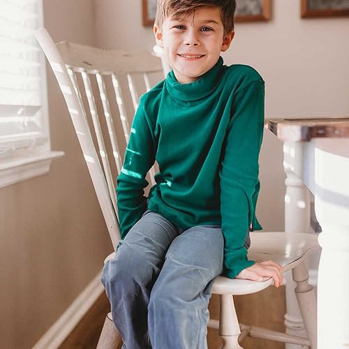 Made in USA Turtleneck 100% Cotton for Boys and Girls in Basic Colors for Kids School Base Layering2