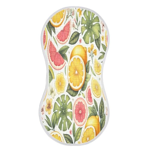 JUZIHAI 2Pack Tropical Juicy Fruit Baby Burp Cloths Soft Cotton Burp Rags,Super Absorbent Burp Cloth Bag for Newborn Baby Boys/Girls