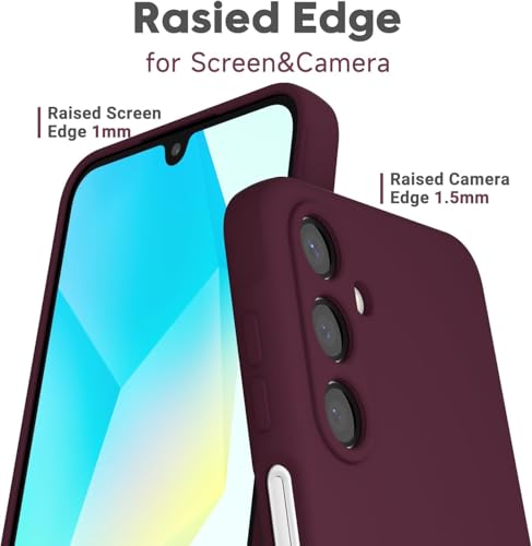 Image of DIZORO Microfiber Candy Case for Samsung M16 5g / F16 5g Smooth Touch Cushion Liquid Soft Silicone Gel Rubber Phone Cases Non-Slip Full Body Protective Shockproof Back Cover- Wine red