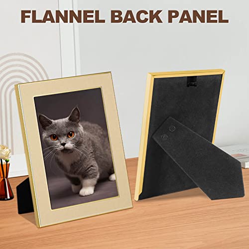 Iziddo 2 Pack 5X7 Gold Metal Picture Frame, Gift Photo Frames, Wall Mount Or Tabletop, Vertical Or Horizontal (Gold, 5X7) #TOP2