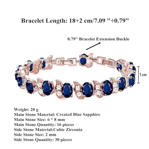 Image of LMXXVJ Fashion Tennis Bracelet Created Emerald White Gold Plated Charm Bracelet Gifts Jewelry for Women