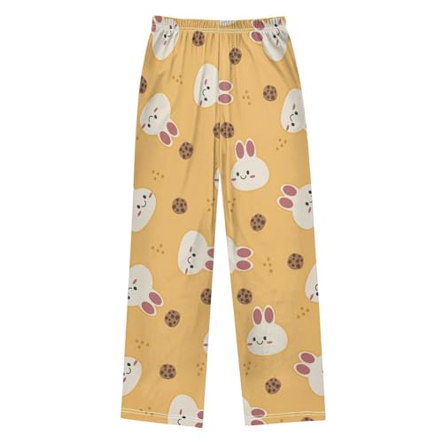 Rabbit Cookies Boys Pants Boys Athletic Pants Long Pant for Boywith Pockets Wide-Leg Size 6-14Y2