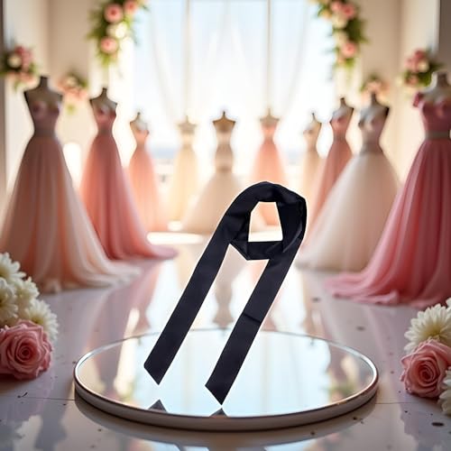Black Satin Ribbon Belt Long Sash Belt Wedding Dress Bridal Waist Robe Replacement Special Occasion Accessories for Girls Women2