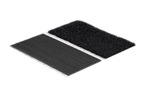 VELCRO Brand 2 strisce adesive nere adesive, 50 mm x 100 mm, a strappo, autoadesive, industriali, extra forti, resistenti, perfette per casa, ufficio e garage