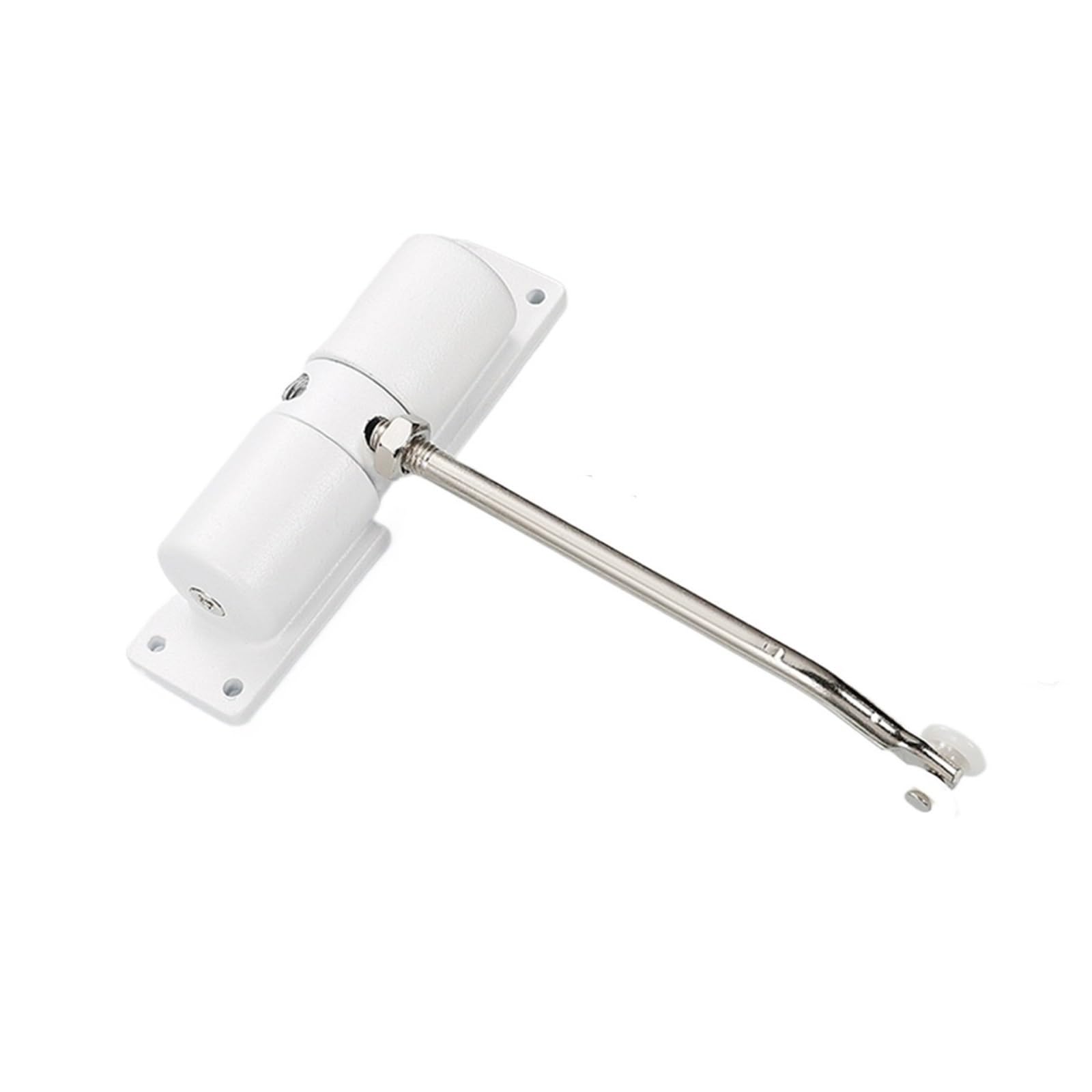 Door Closer, Furniture Hardware Pulley Automatic Door Closer Smooth and Silent Closing Device Adjustable Stopper,Commercial & Home Use(White)