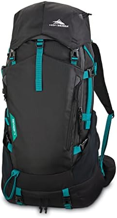 High Sierra Pathway 2.0 Backpack with Hydration Storage Sleeve, for Hiking, Biking, Camping, Traveling, Black, 75L