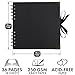 Bstorify Square Scrapbook Photo Albums 36 Pages (7 x 7 inch) Black Thick 250gsm Kraft Paper Scrap Book, Memory Book, Ribbon Closure - Ideal for Your Scrapbooking Albums, Art & Craft Projects