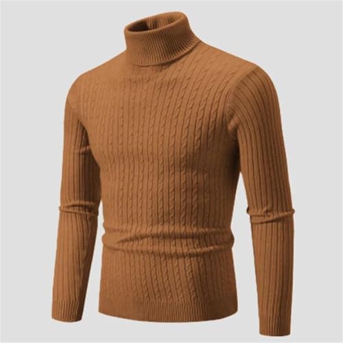 Men's Turtleneck Sweater Knitted Pullover Warm Slim Fit Casual Solid Color Sweater2