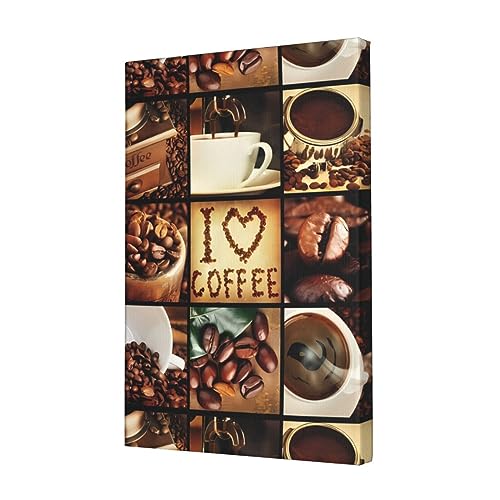 Impression sur toile collage café moderne pour habiller un mur vide de salon ou cuisine
