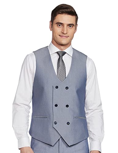 Image of Raymond Rayon Blend Men's Full Sleeve Contemporary FIT Medium Blue Formal Suit