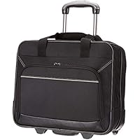 Amazon Basics Laptop bag with quick-rolling wheels and easy-access front pocket - fits Laptops up to 15.6 inch (39.6 cm), Black