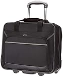 Amazon Basics Laptop bag with quick-rolling wheels and easy-access front pocket - fits Laptops up to 15.6 inch (39.6 cm), Black