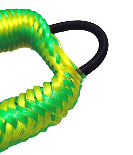 Floatable Bungee Dock Line with Double Stainless Steel Clips for Boats,Anchor Line,Mooring Rope for Kayak,Watercraft,SeaDoo,Jet Ski,Canoe,Power Boat,Pontoon,Boat Accessories,Green and Yellow,2 Pack