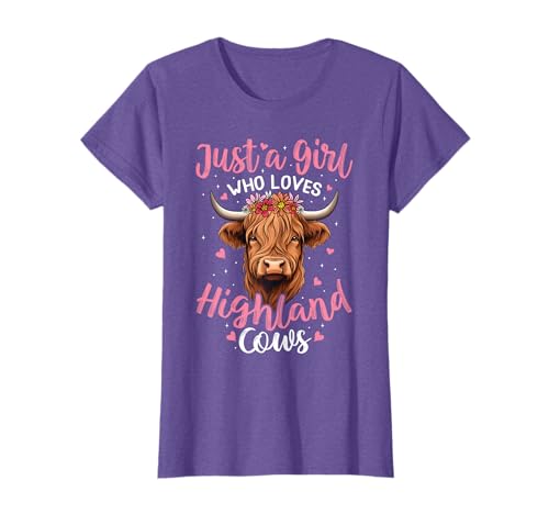 Image of Just A Girl Who Loves Highland Cows Women Girls T-Shirt
