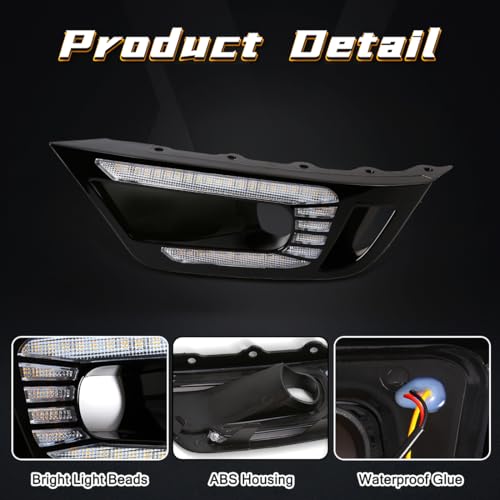 AFOGGEST Daytime Running Light For Ford Ranger Raptor 2022 2023 2024 Fog Lights Dual-Colors DRL With LED Bulb Fog Lamp + Wire Harness by AFOGGEST - Used condition - Image 3