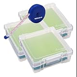 Westlake Art Storage Box Clearview 6'X6' Box, Art & Craft Organizer With Secure Latch, Versatile Plastic Storage Case For Small Tools - Bundle Fabric Measuring Tape [Pack Of 3]