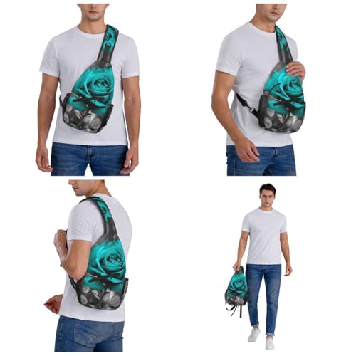 Mochila Sling Crossbody Negra con Diseño Floral miniatura 6