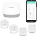 YoLink Hub + 4 Leak Sensors, Smart Home Starter Kit, Water Leak Detection, LoRa Up to 1000ft Range, Battery Powered, Compatible with Alexa, IFTTT, Home Assistant