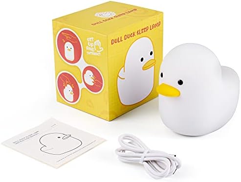 JONMONSM LED Duck Night Light Kids Lamp, Cute Dull Finn The Duck Night Light, Led Animal Silicone Kids Lamp with USB Rechargeable Portable Touch Table Lamp for Kids and Women's Bedroom, Living Room