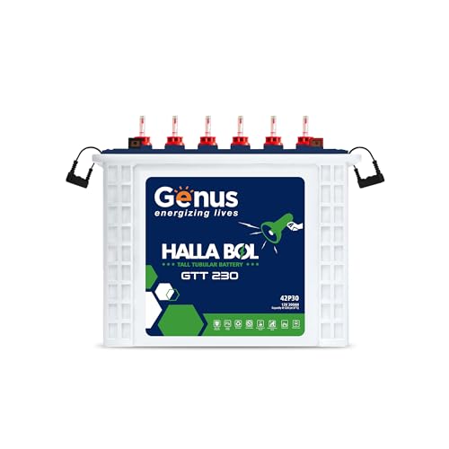 Image of Genus 200AH Inverter Battery by GTT230 Hallabol Tall Tubular with 72-Month Warranty - Best Choice for Big Home, Office & Shops - Recyclable