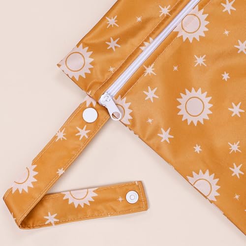 HappyFlute 2pcs Waterproof Bag Set - Cactus & Animal Pattern Wet/Dry Bag for Towels, Diapers, Swim, Beach, Gym - 10.2x14.4 inches