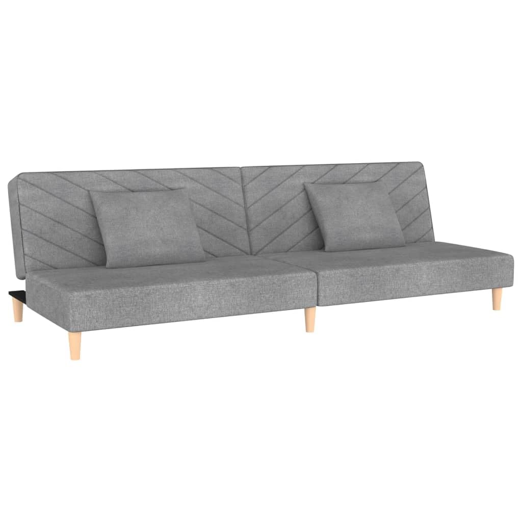Divano Letto a 2 Posti con 2 Cuscini Grigio Chiaro in Tessuto,Divano da Soggiorno,Divano di Design Moderno,Divano Letto 2 Posti Economico-375887