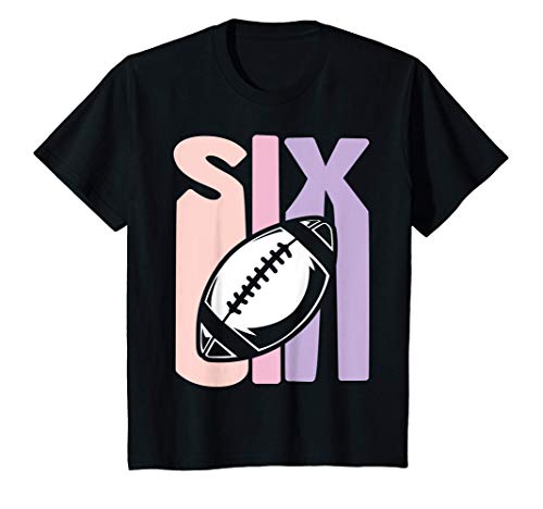 Enfant 6 anniversaire fille Retro American Football 6 Ans T-Shirt