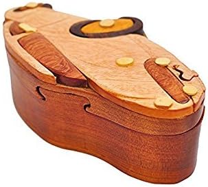 Miniatura 2 de Caja de madera hecha a mano del rompecabezas del coche deportivo del TRICK SECRET de Intarsia (3415) (g2)