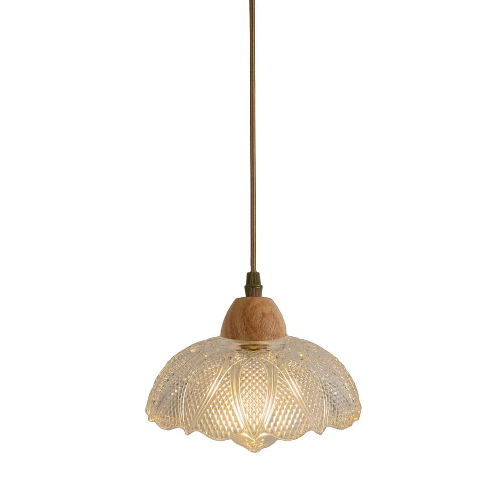 Luminaires de plafond en bois massif et verre transparent style haut de gamme
