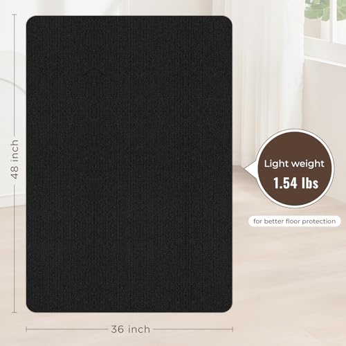 Image of Sycoodeal Office Chair Mat for Hardwood Floor,Slip Resistant Floor Mat for Office Computer Gaming Chair,Heavy Duty Floor Protector for Rolling Chairs,Easy to Clean,Black(36 inchx48 inch)