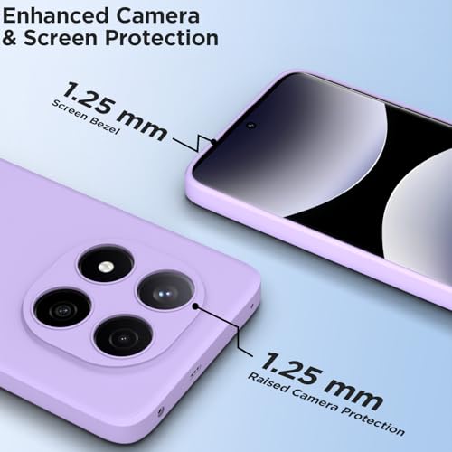 Image of Outlouders Back Cover for Redmi Note 14 Pro Plus 5G | Camera Protection | Durable Soft Matte Silicone Bumper Case (Purple)