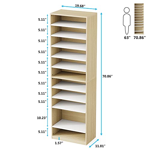 Tribesigns 11-Tier Shoe Storage Cabinet, 70.9" Tall Shoe Rack With Adjustable Sheves, Freestanding Shoe Organizer Cabinet For Entryway,Closet, Living Room #TOP1