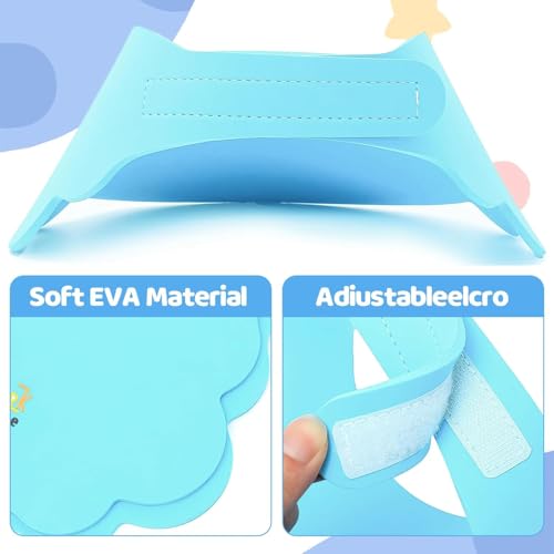 Image of Baby Shower Cap Shield - Adjustable Waterproof Shower Visor for Kids, Soft Baby Hair Washing Shield with Ear Protection, Perfect for Toddlers & Children (Excavator)