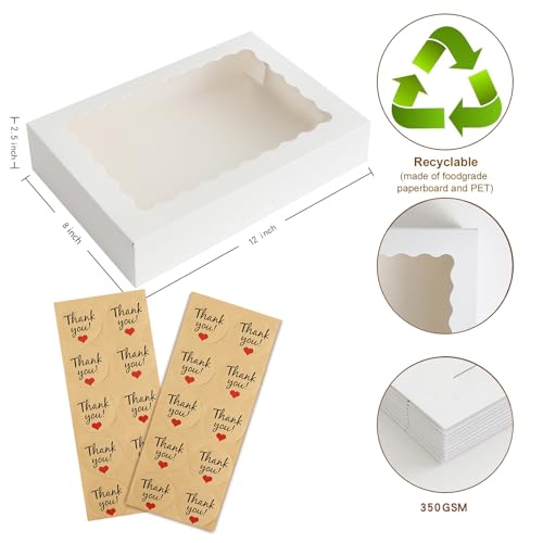 Cookie Boxes with Window 20-Pack – No Assembly Needed, Durable & Elegant Packaging for Fresh Baked Goods - Image 4