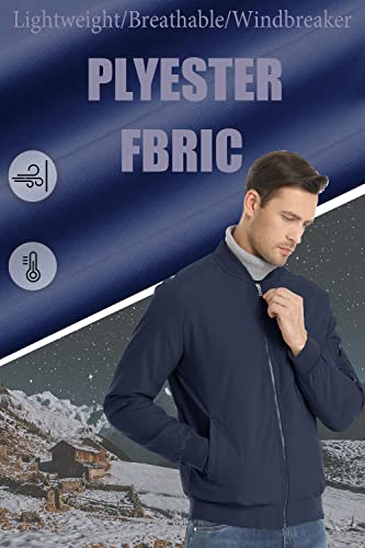 Tacvasen Men's Jacket-Lightweight Thin Sportwear Bomber Softshell Coat, Navy Xl #TOP5