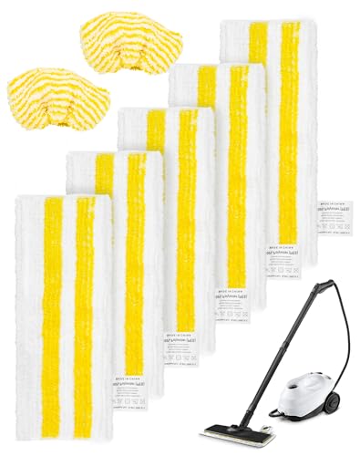 7 Pièces Chiffons de Rechange en Microfibre pour Kärcher SC2 SC3 SC4 SC5 Accessoires pour Nettoyeur Vapeur Karcher Easyfix SC Série Inclus 5 Serpillères et 2 Bonnettes