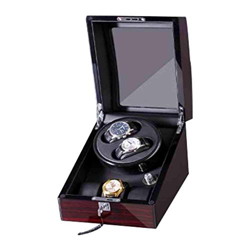 Preisvergleich Produktbild Automatische Uhrenbeweger Aufbewahrungsvitrine Box mit rotationsleisen Motor Premium Massivholz außen und weich flexibel