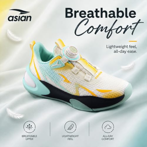 Image of ASIAN Quantum-62 Men's Sports Shoes with Quick Lacing System | Breathable Mesh Upper | Cushioned Sole with Lightweight Athletic Running Shoes