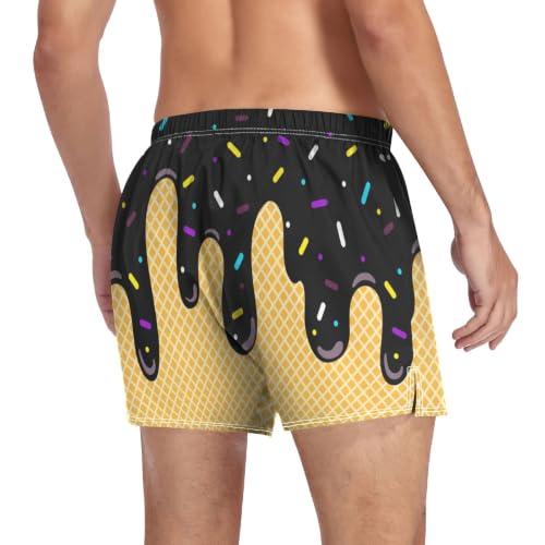 Image of Men's Boxer Shorts Cotton Loose Underwear with Button Fly