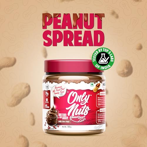 Image of Doctors Choice Only Nuts High Protein Peanut Butter | Nutty Choco Fudge Flavour | 23g Protein Spread | No Fillers | No Palm Oil | Healthy Nut Butter | 750g