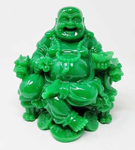 JRose Collections Jade Laughing Buddha Feng Shui Chinese Lucky Ornament for Prosperity 20cms High (JR1485)