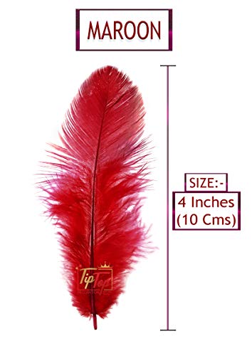 Image of Natural Dyed Feathers 10 cm (80 pieces) (Maroon)