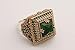 Turkish Handmade Jewelry Hurrem Square Shape Emerald and Round Cut Topaz 925 Sterling Silver Jewelry Set Earrings,Pendant and Ring Size Option