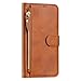 Kukoufey Compatible with Oppo Reno 15 Pro Case Cover,Compatible with Oppo Reno15 Pro 5G PLV110 Flip PU Leather Zipper Wallet Protective Cases Brown