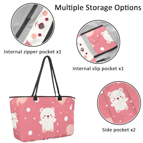 Large Beach Bag for Women, Colorful Sharks Pattern Travel Tote with Pockets Waterproof Shoulder Handbag2