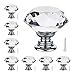 Price comparison product image 16Pcs 30mm Crystal Glass Cabinet Door Drawer Knobs Clear Diamond Shape Internal Door Handles with Screw for Wardrobe Drawer Door Cupboard Chest Dresser Home Kitchen Office Decorating